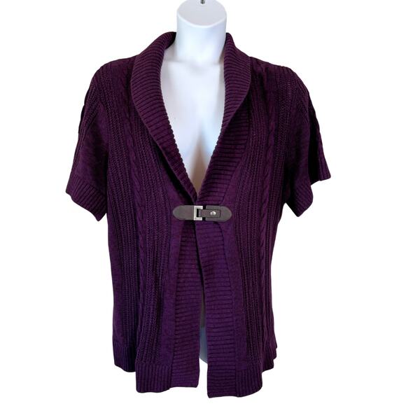 CJ Banks Womens Sz XXL Sweater Vest Purple Preppy Classic Academia Vintage - Picture 1 of 10